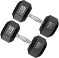 Hex Dumbbell Set, 10-80 lb Rubber Encased Hex Dumbbells, Home Gym Dumbbells for Women & Men, Muscle Toning, Strength Building and Full Body Workout(40 LB Pair)
