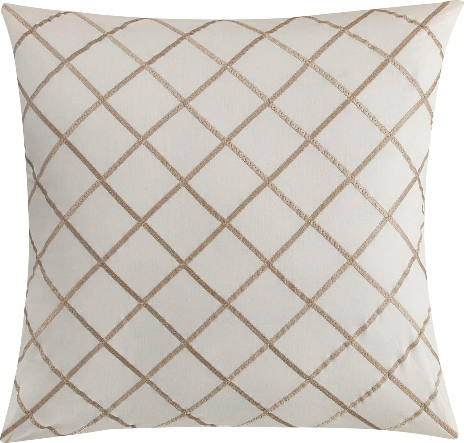Grand Avenue Cotton King Size Comforter Set, 6 Piece, Beige Geometric Jacquard Bedding Set, Bedskirt, Pillows & Shams, Home Decor