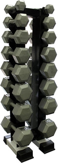 Ader Fitness Hex Dumbbell Set- 8 Pairs; 3-25lb w/Rack
