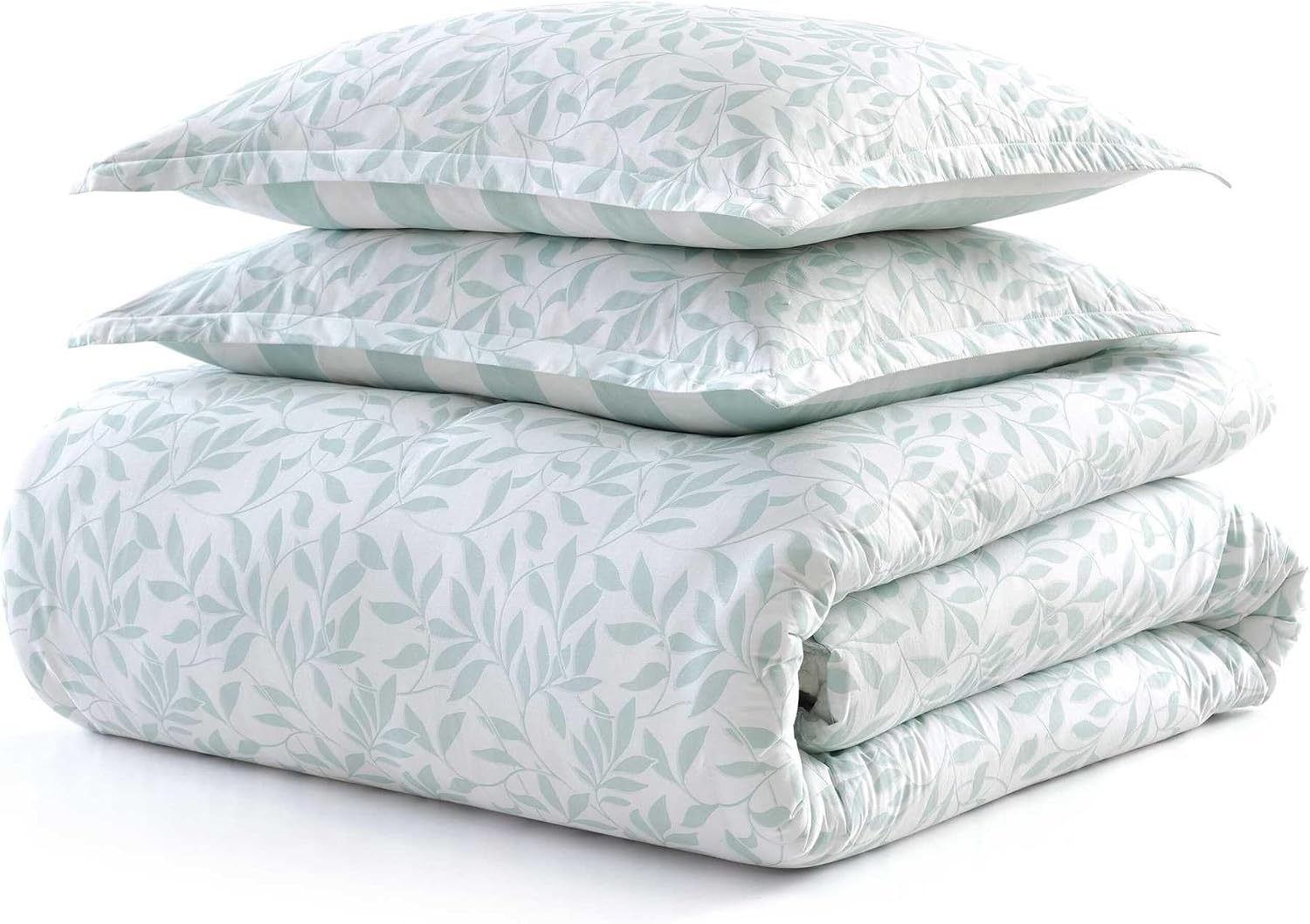 Martha Stewart - King Duvet Cover Set, 100% Naturally Soft & Breathable Cotton Bedding, Lightweight for Year Round Comfort, 3 Piece Bed Set with Matching Pillowcases (Copper Vines Blue)