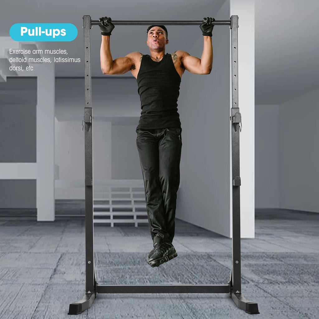 Tone Fitness 20 Pound Dumbbell Set Multi-Function Half-Frame Power Rack Exercise Squat Stand with Other Accessories, for Home Fitness Bar Rack Attachment