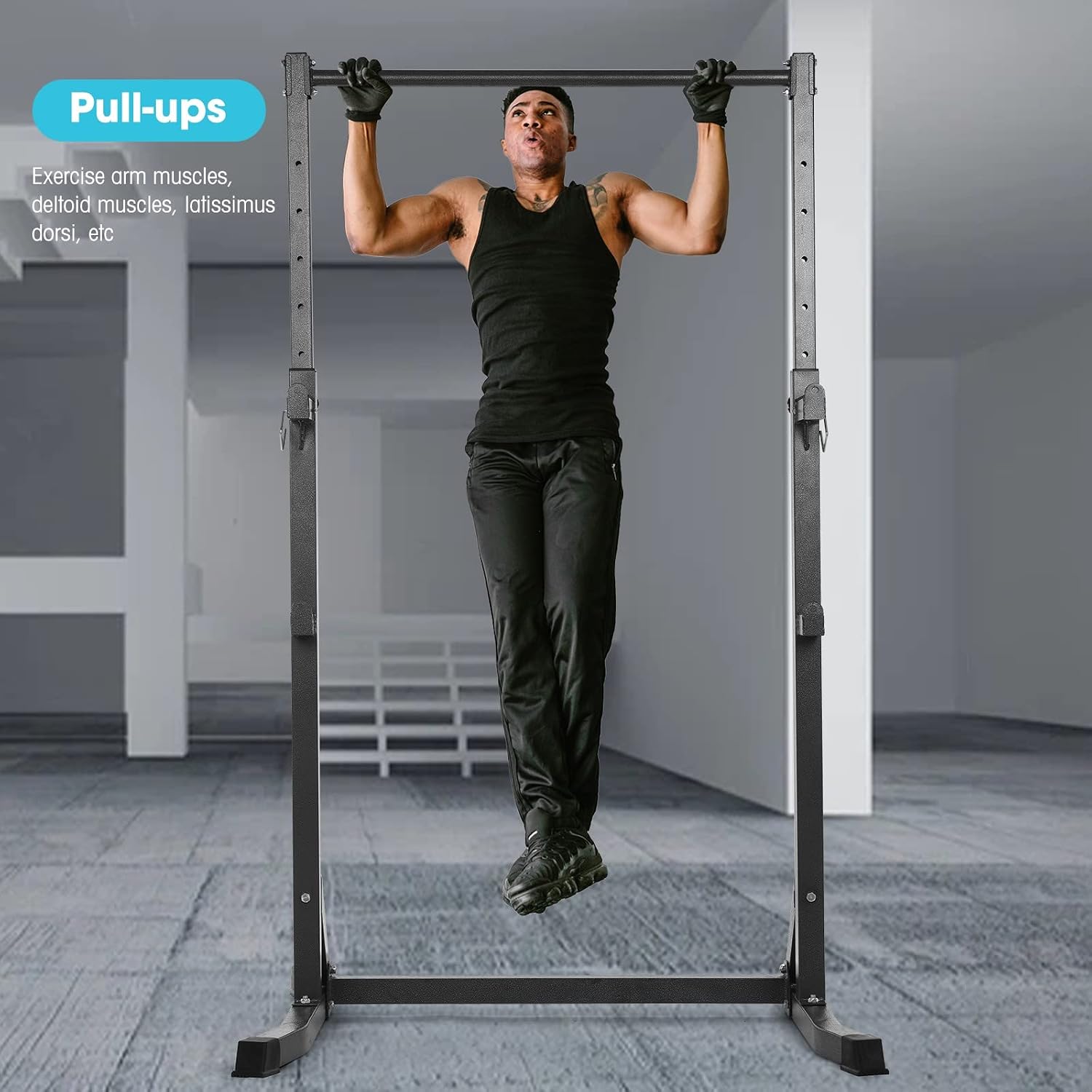 Tone Fitness 20 Pound Dumbbell Set Multi-Function Half-Frame Power Rack Exercise Squat Stand with Other Accessories, for Home Fitness Bar Rack Attachment