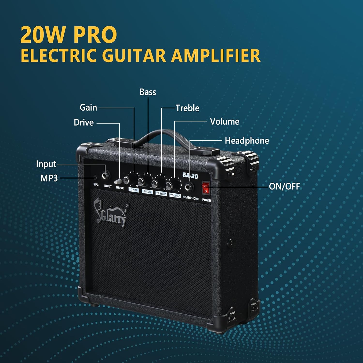 GLARRY 39' Full Size Electric Guitar Kit for Beginners, Starter Electric Guitar Set with 20W Amp & HSH Pickups, Model 170 (Turn Blue)