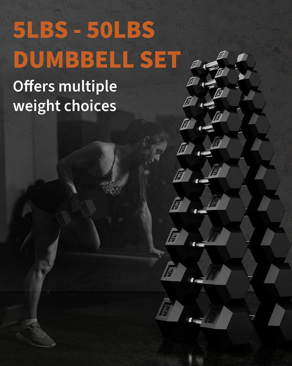 Superior Hex Dumbbell Set of 2 PVC or Rubber Coated Hand Weights for Home Gym – Non-Slip, Anti-Roll Design – Cast Iron Core Strength Training Equipment for Men & Women – Black