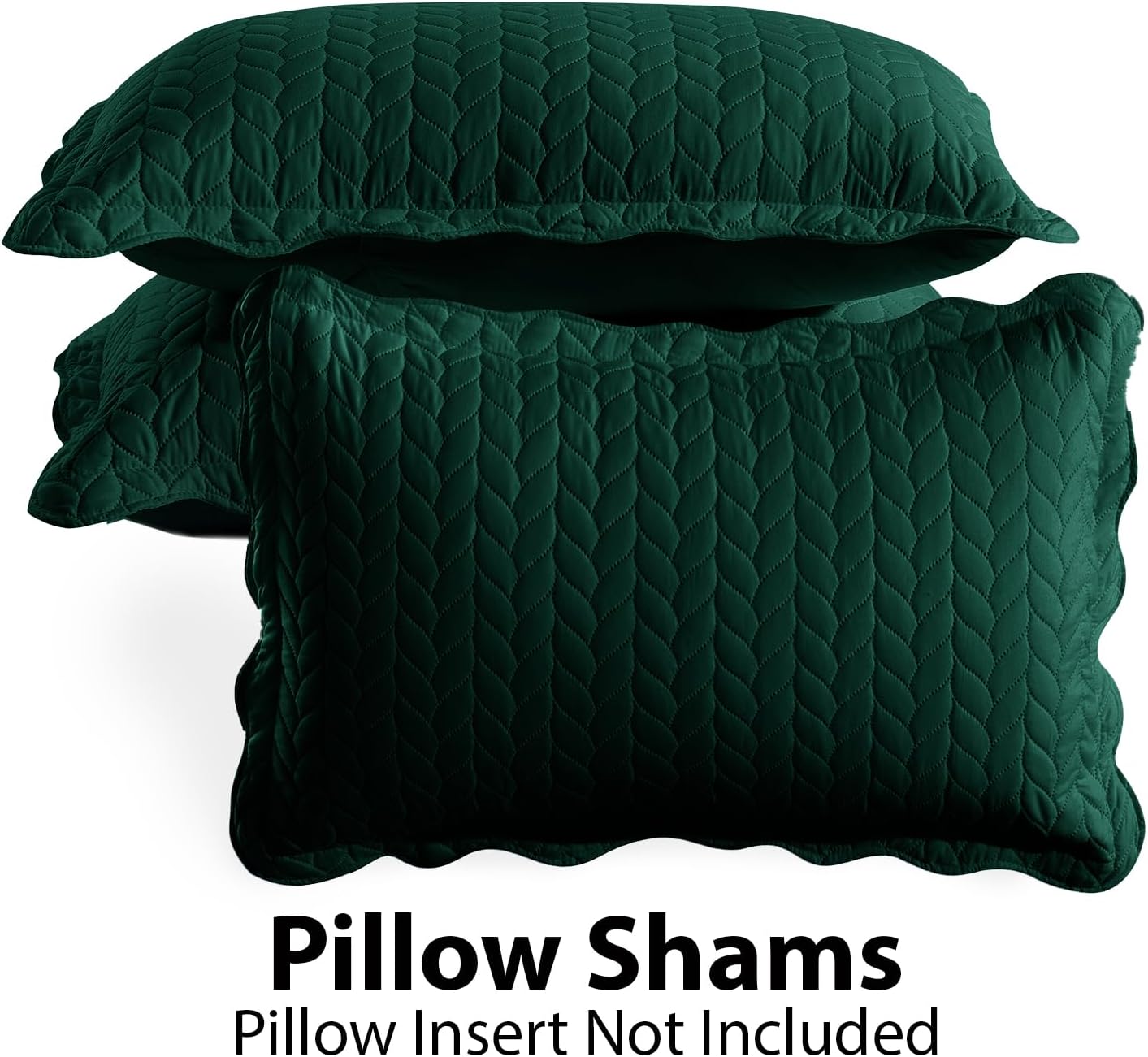 MOONLIGHT20015 Twin Quilt Bedding Set (68' x 86') - Bulk Pack of 10 Wholesale for Hotels, Guest Bedroom & Airbnbs - Lightweight Microfiber Reversible Embossed Quilts Bedspreads (Emerald)