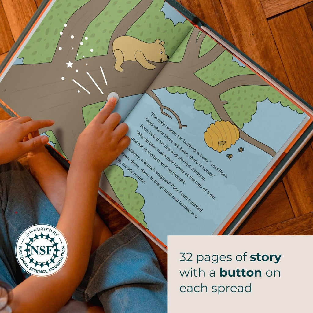 Cali's Books Winnie-The-Pooh - infinibook Reader Recordable Storybooks for Kids, Customizable Interactive Audio Book Reader for Toddlers, Educational Screen-Free Toy