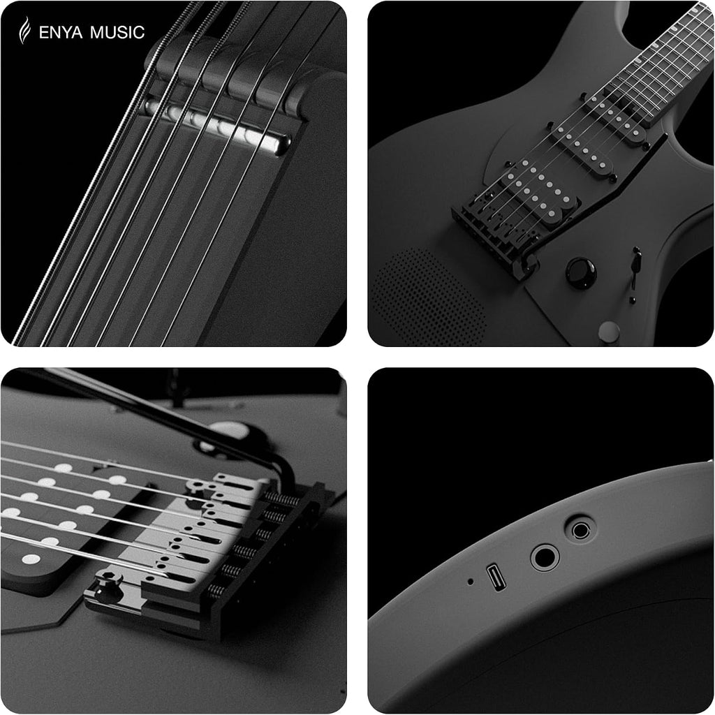 Enya Inspire 39' Smart Electric Guitar - Carbon Fiber Body with Built-in 15W Speaker, 20 Tones & App Control, 4 Presets, Bluetooth, Gig Bag Included, 2-Year Warranty