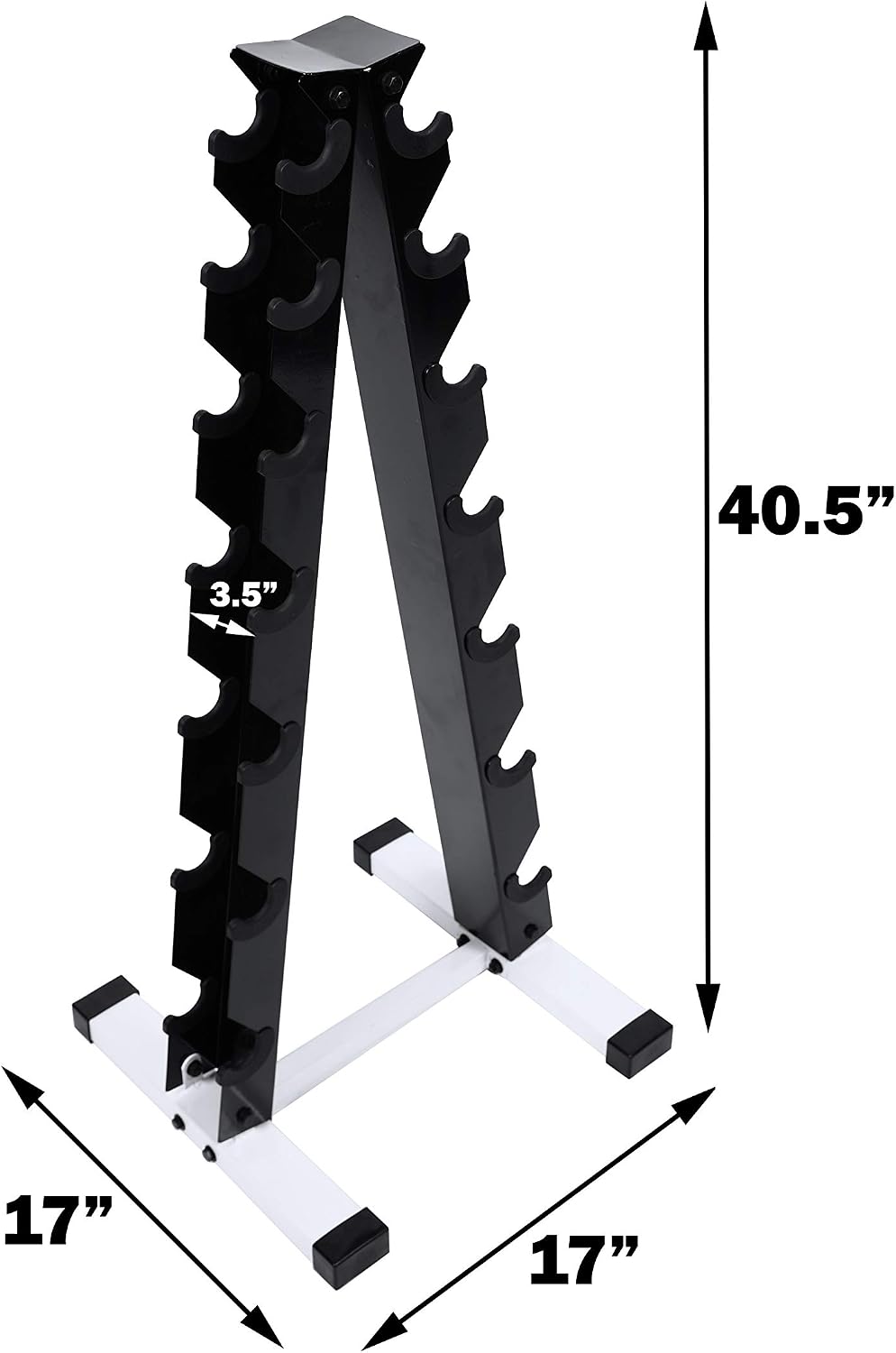 Ader Black Octagon Rubber Dumbbell Set with Rack