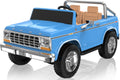ANPABO Licensed Ford F-150 24V 2 Seater Ride on Car for Kids, 4x100W Motors for All-Terrain Electric Car with Parental Remote, Retro Style, 3-Speeds, Large Storage Box, Music Player, Aged 3-8, Blue