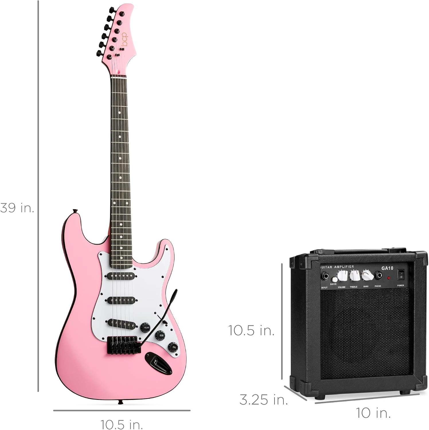 Best Choice Products 39in Full Size Beginner Electric Guitar Starter Kit w/Case, Strap, 11W Amp, Strings, Pick, Tremolo Bar - Pink