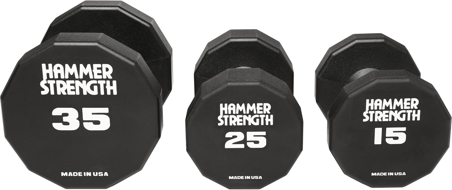 Hammer Strength 12 Sided Urethane Dumbbell 25Lb (1 Dumbbell)