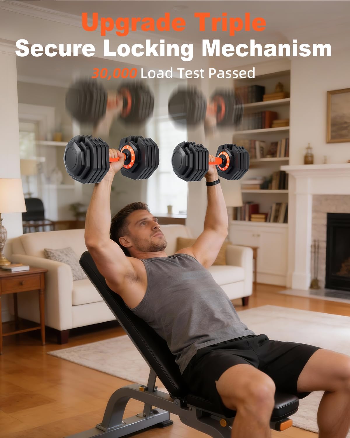 Adjustable Dumbbells,25lb/50lbs Pair Free Weights Dumbbells with Bi-Directional Handle, 10-in-1 Hex No-Roll Fast Adjustment Dumbbell Set, Strength Training HIIT Equipment for Home Gym