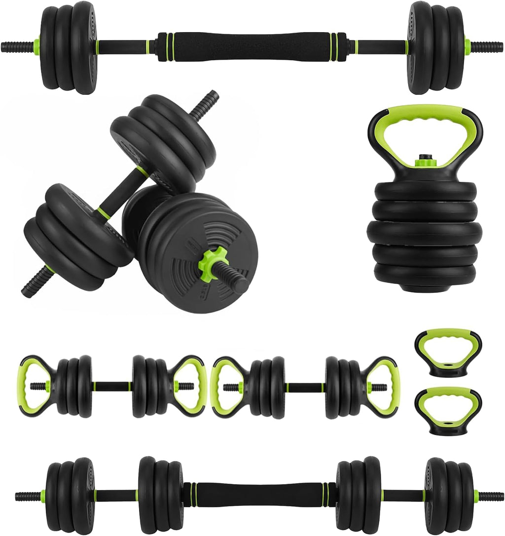 Adjustable Dumbbell Set of 2, Weights Dumbbells Set with Barbell Connector & Kettlebell Handle, 30/44/66/88LBS Anti Slip Grip Free Weights for Home Gym Strength Training Men Women