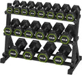 HANDBODE Hex Dumbbell Set with Rack, 300-840 lb Rubber Coated Fixed Weights Sets with Heavy Duty Storage Stand, Hexagon Shape, Multiple Weight Options Home Gym Equipment for Strength Training