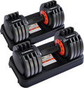 Kanchimi 25/55lbs Pair Adjustable Dumbbell Set, Fast Adjust Dumbbell Weight for Exercises Pair Dumbbells for Men and Women in Home Gym Workout Equipment with Tray Suitable for Full Body