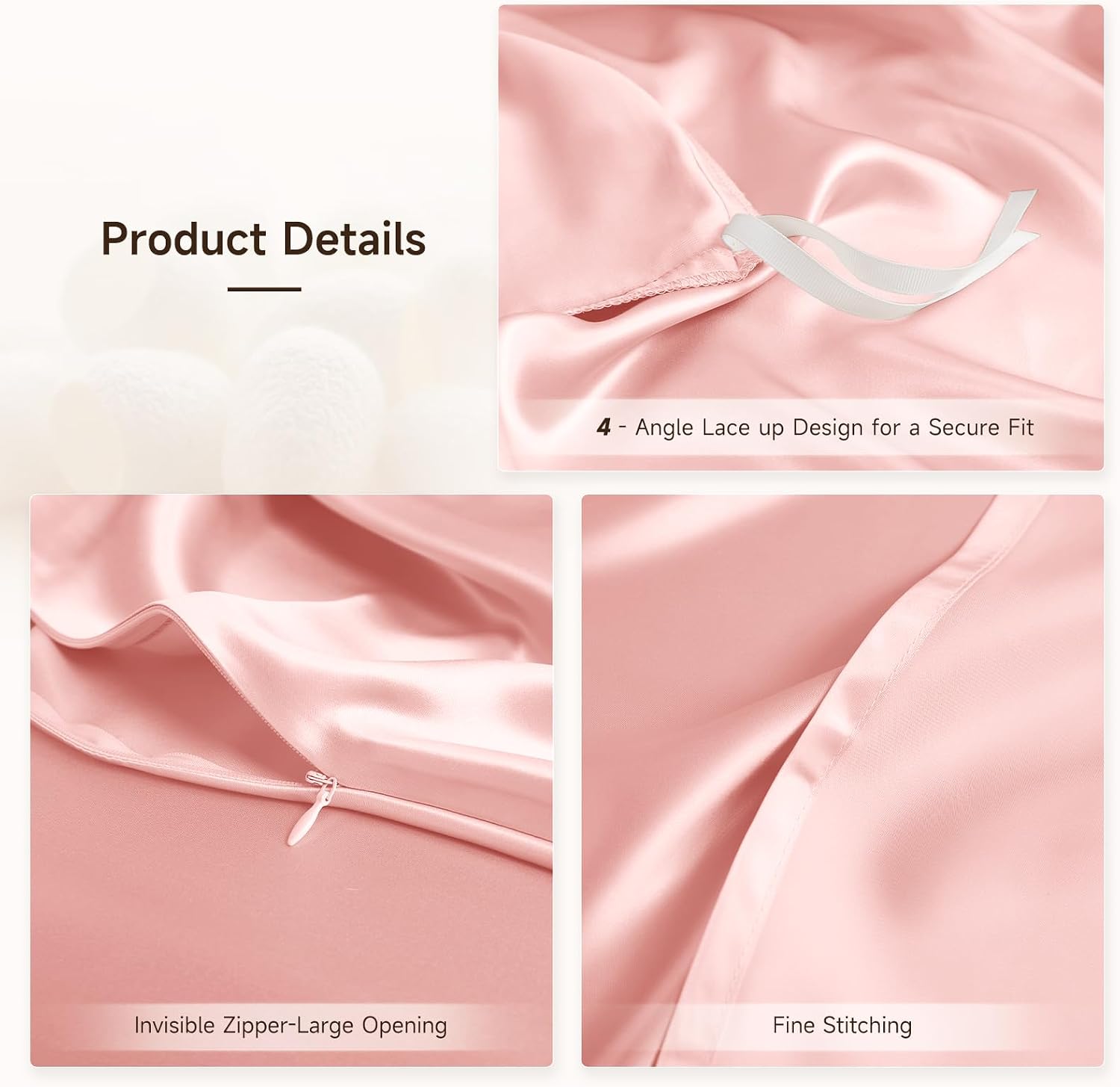 THXSILK 100% Pure Mulberry Silk Duvet Cover Set 3 Piece, 6A+ Grade Luxury Soft Bedding Silk Sheets for Hair and Skin, 1 Pcs Quilt/Comforter Cover with 2 Zippered Pillowcases (Charming Pink, Twin)