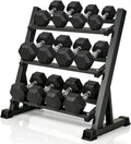 Rubber Coated Dumbbells with Storage Rack 350/450/550 LBS - Free Weights Dumbbell Set for Home Gym Equipment Exercise & Fitness Dumbbells for Strength Training