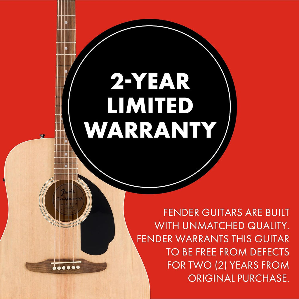 Fender California Debut Redondo CE Series Acoustic Guitar, Beginner Guitar, 2-Year Warranty, Includes Built-In Tuner, Natural