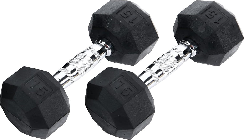 Ader Dumbbell Rack w/ 3-25lb Rubber Dumbbells 6 Pairs