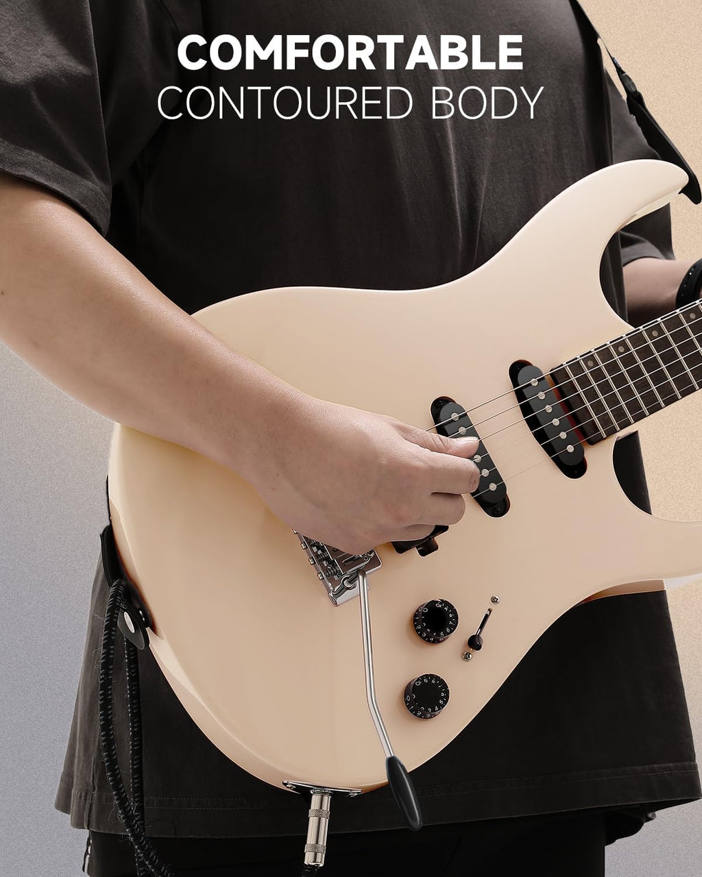 Donner DMT-66 Solid Body Electric Guitar Kit for Beginners, Full Size 39 Inch Electric Guitar with HSS Pickups, Poplar Body, Maple Neck, Starter Guitar with Gig Bag, Strap, Whammy Bar, Wrench, Pink