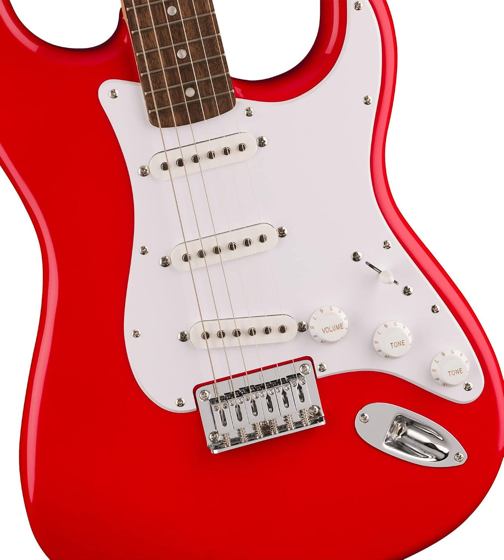 Fender Squier Sonic Stratocaster HT - Torino Red Bundle with Frontman 10G Amp, Tuner, Strap, Cable, Picks, and Austin Bazaar Guitar DVD