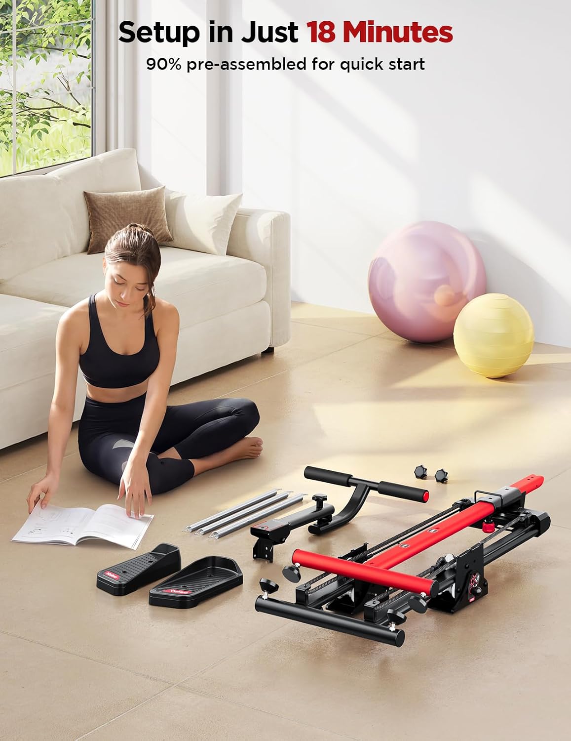 YOLEO Adjustable Resistance Stair Steppers for Exercise at Home, Folding Cardio Stairmaster with 3 Workout Modes & Oversized Pedal,90% Pre-Assembled Stair Climber with Handlebar for Full Body Workout