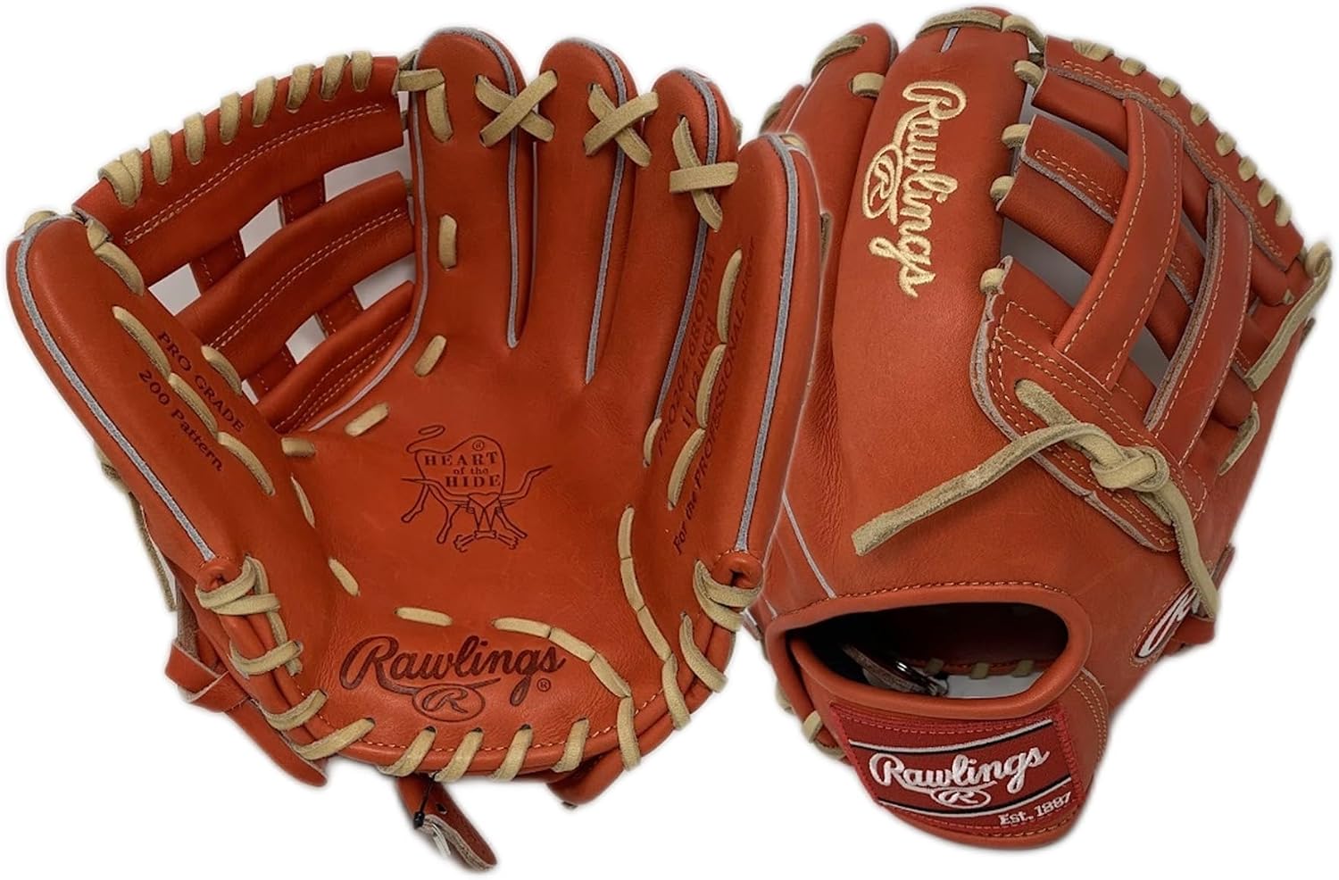 Rawlings | Heart of The Hide Baseball Glove | Red-Orange |Standard Fit Models | Sizes 11.5' - 12.75' | Multiple Styles