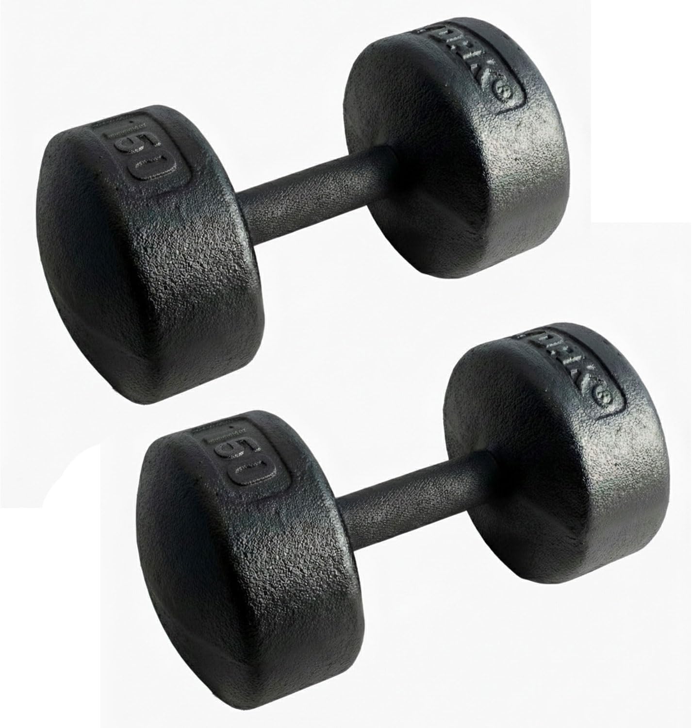 Legacy Solid Round Dumbbell Black – Heavy Duty Cast Iron Hand Weight with Knurled Ergonomic Grip for Strength Training, Muscle Toning, Home Gym Workout – 5 lb to 150 lb In Single & Pair
