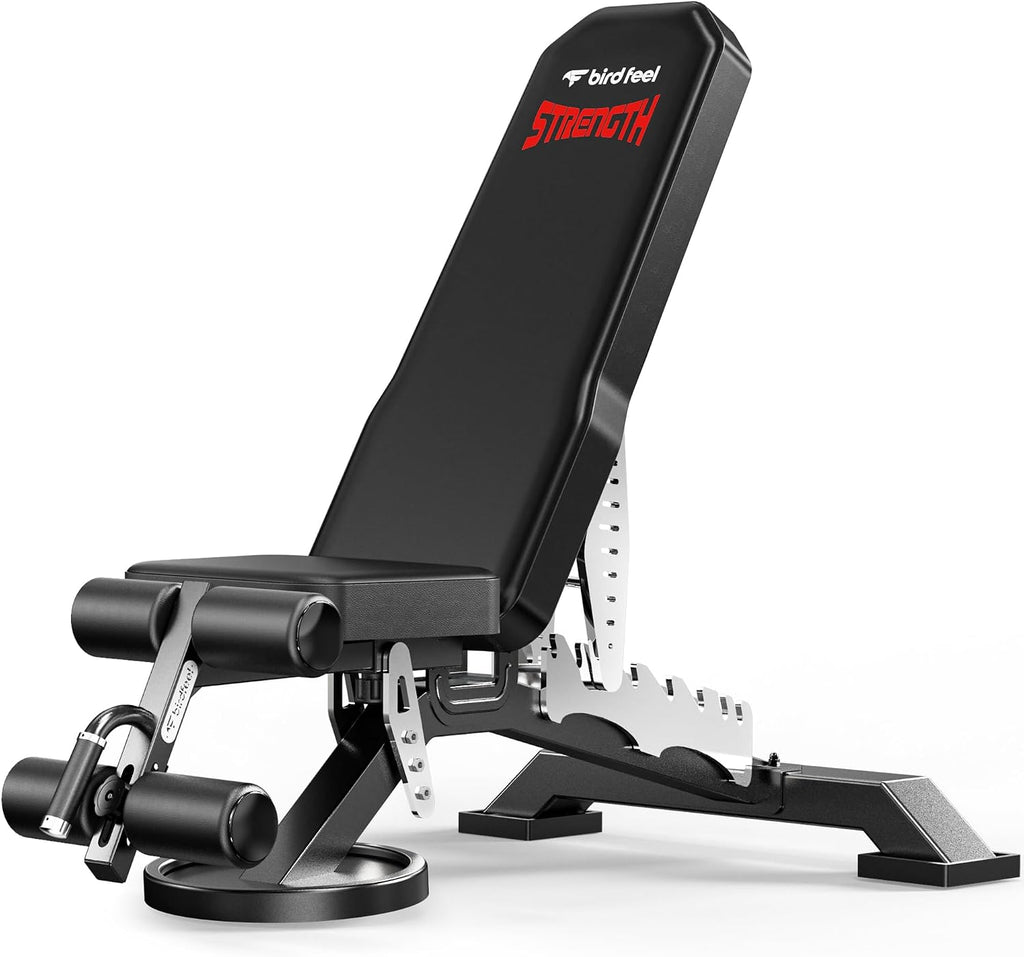 Commercial Adjustable Weight Bench, 1800LBS Heavy Duty Workout Bench for Home Gym Strength Training, Removable Leg Holder for Flat/Incline/Decline Sit Up & Full Body Workout