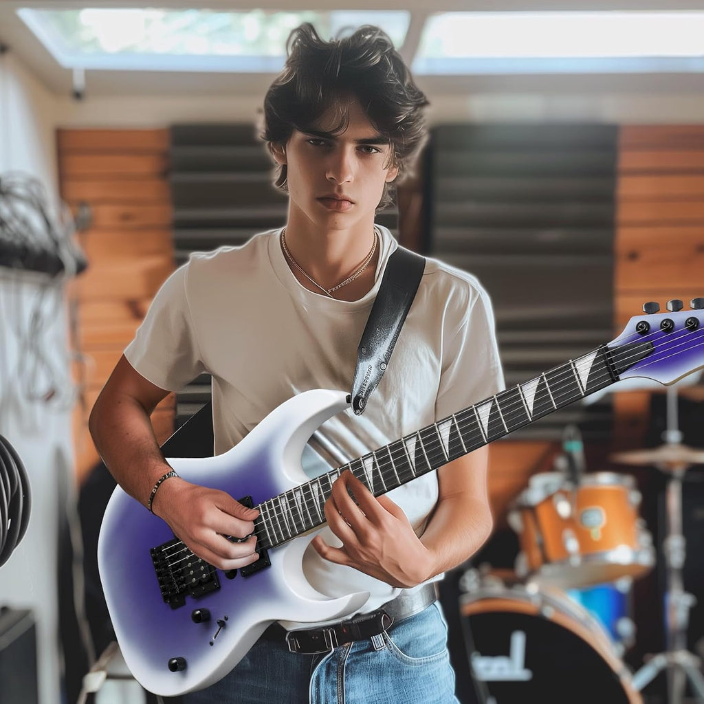 Ktaxon 39' Electric Guitar with 20Watt Amp, Full Size 170 Model Starter Guitar Kit for Beginners & Professionals W/Bag, Strap, Upgrade Cable, Guitar Capo, Tremolo Arm - Gradient Purple