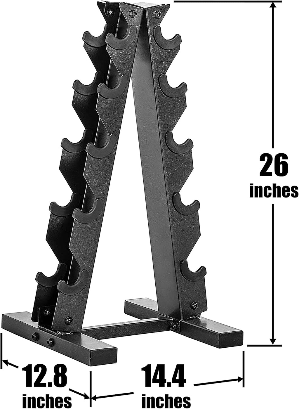 WF Athletic Supply 5-25Lb Rubber Coated Hex Dumbbell Set with A Frame Storage Rack Non-Slip Hex Shape for Muscle Toning, Strength Building & Weight Loss - Multiple Choices Available