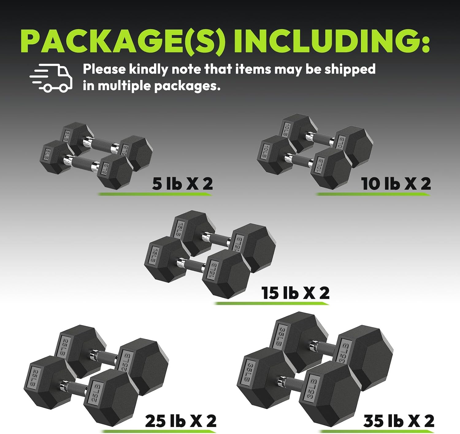 Hex Dumbbell Sets with Rack, 90-640 lb Rubber Encased Exercise & Fitness Dumbbells Set, Hand Weight for Strength Training, Weight Dumbbells