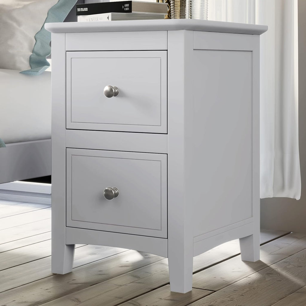 White Solid Wood 3 Pcs King Bedroom Sets