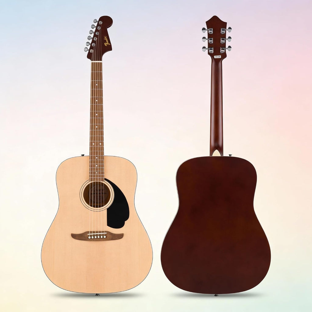 Fender California Redondo Dreadnought Acoustic Guitar - Natural Bundle with Gig Bag, Strap, Strings, Picks, and Austin Bazaar Instructional Video