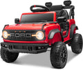 ENYOPRO 12V Kids Ride on Car Licensed Ford Bronco Raptor, Toddler Electric Car with Remote Control, Battery Powered Ride on Toy Truck w/LED Lights, Music Player, Horn, Seat Belt, Soft Start (Red)