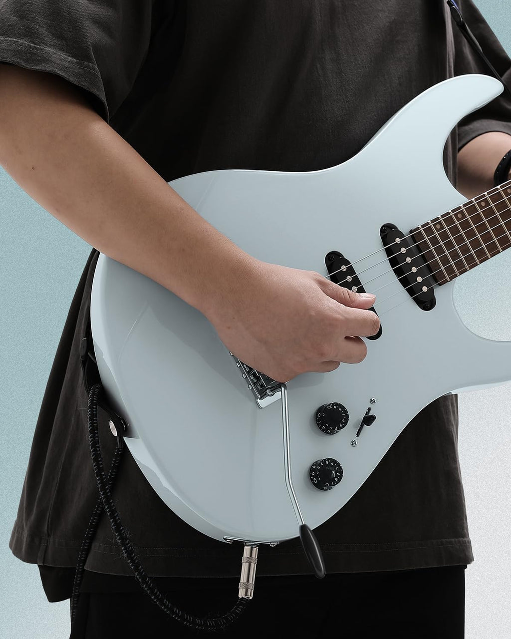 Donner DMT-66 Solid Body Electric Guitar Kit for Beginners, Full Size 39 Inch Electric Guitar with HSS Pickups, Poplar Body, Maple Neck, Starter Guitar with Gig Bag, Strap, Whammy Bar, Wrench, Gray