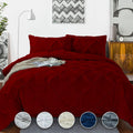 Crown Collection 1000-TC Hypoallergenic Ultra Soft Design 100% Egyptian Cotton Pinch Plated Duvet Cover with Zipper Colser & 2pcs Pillow Case Set (Oversize 98x120, Burgundy)