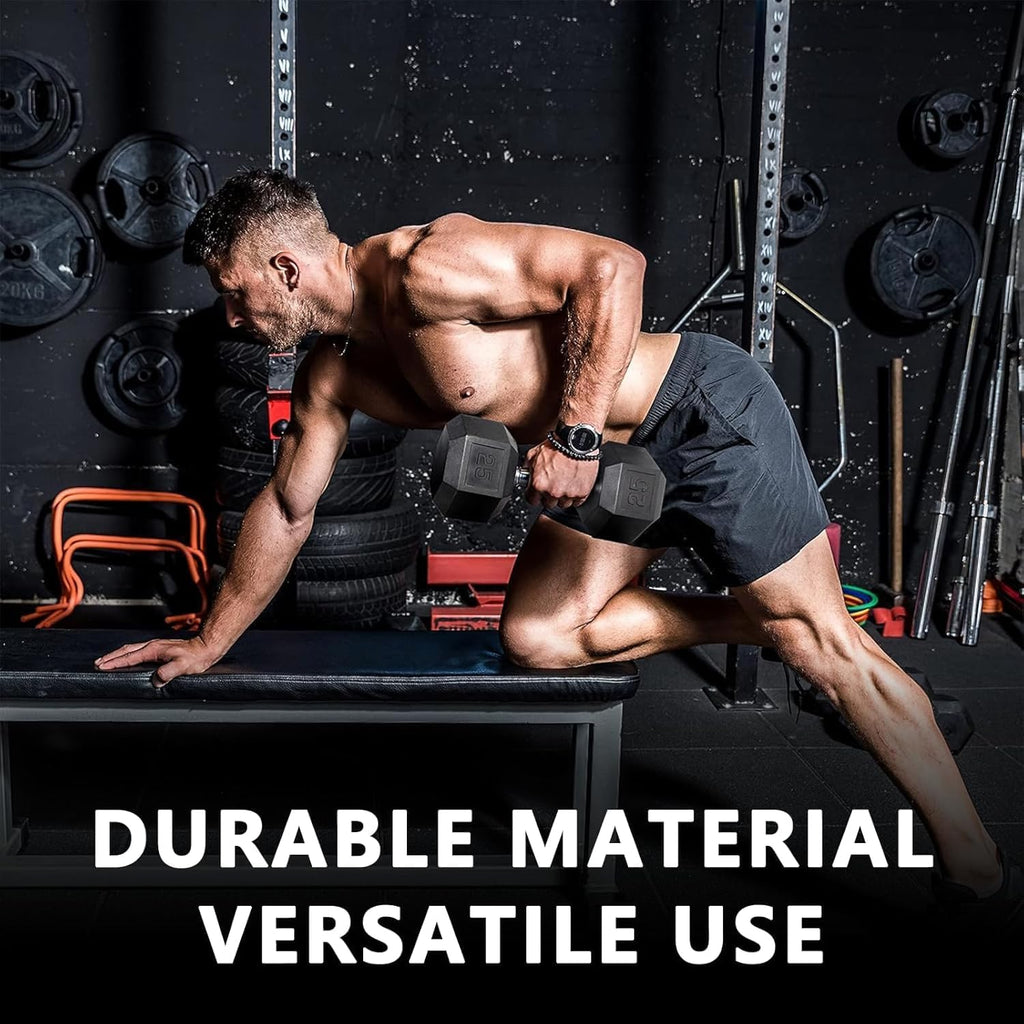 6-10 Pair Iron and Rubber Coated Dumbbell Set 350/450/550 lbs 5-50 lbs Hand Free Weight for Strength Hex Rubber Weights with Vertical Storage Rack Fitness Home Gym Equipment