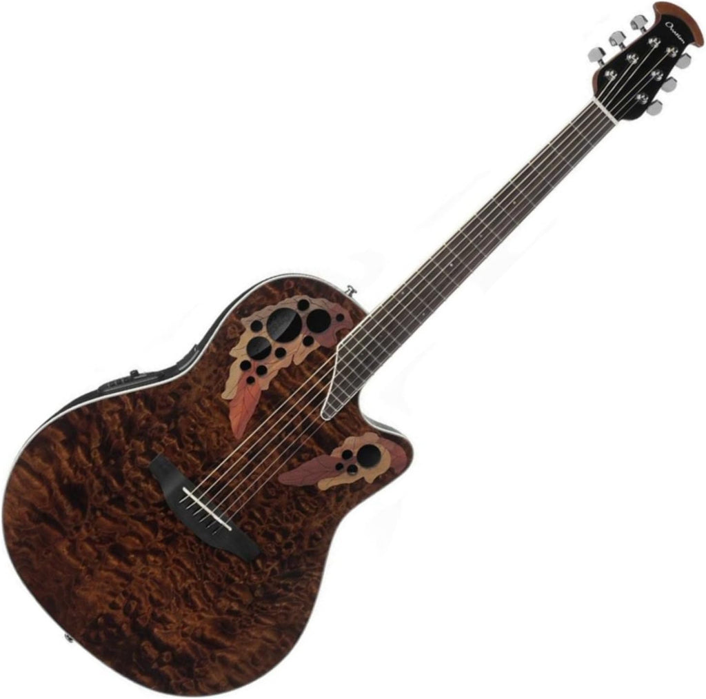 Ovation Celebrity Elite Plus Quilted Maple Top Acoustic-Electric Guitar, Tiger Eye