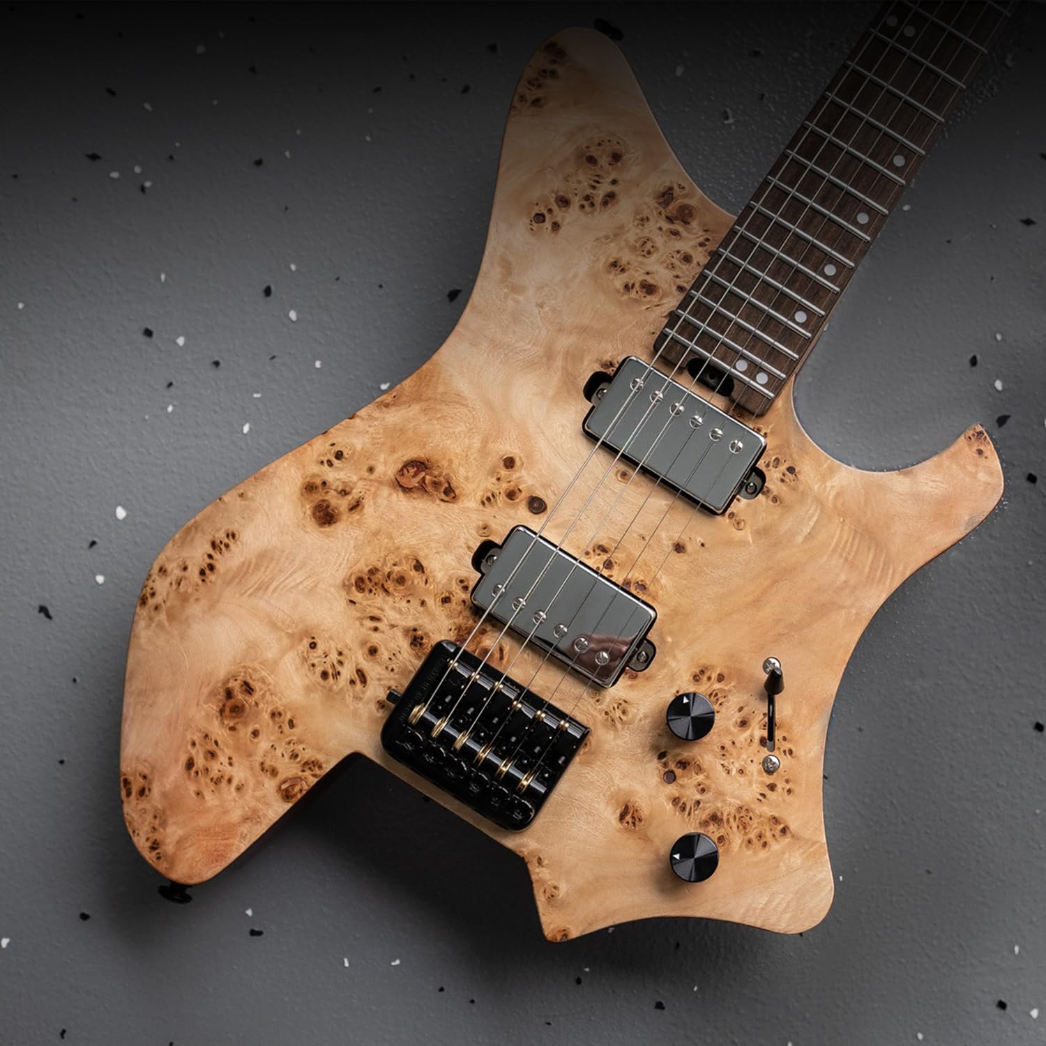 EART GW2 25.5' Headless Electric Guitar - Roasted Padauk Soild Body/5pc Maple Neck - Alnico-V Pickups, Stainless Frets