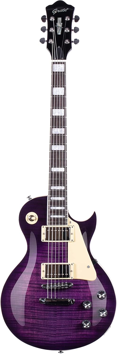 GROTE Guitar Solid Body Electric Guitar with Gigbag LPYS-006 (Purple)