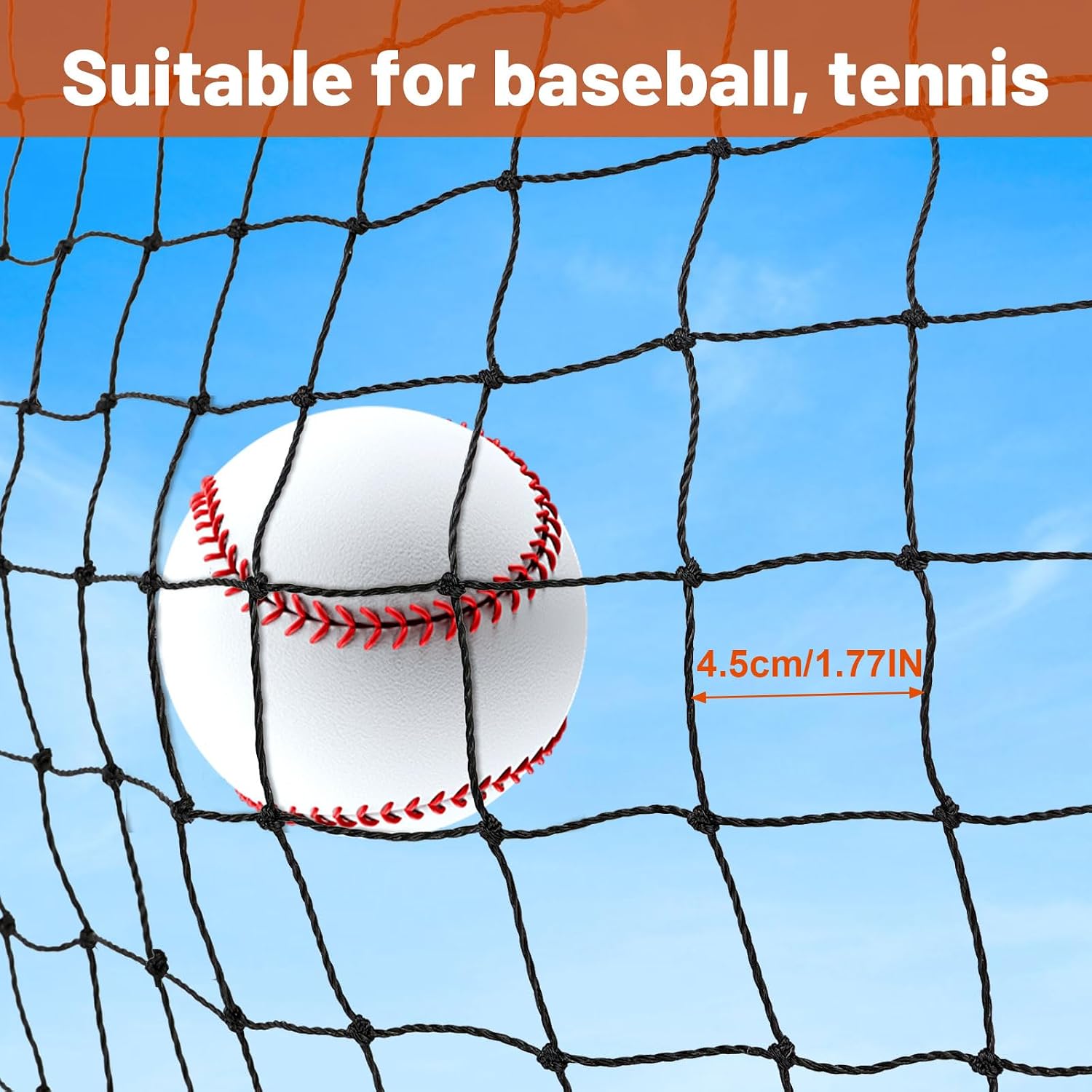 8x8x20 /10x10x35/12x12x55ft Heavy Duty Enclosed Batting Cage Net With Door, Only Net, No Poles and Frame, Professional Softball Baseball Nets for Batting and Pitching, Batting Cages for Backyard