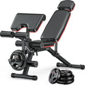 XDDIAS Workout Bench, Adjustable Weight Bench with Leg Extension and Leg Curl, Extended Headrest, 900LBS Preacher Curl Bench Incline Decline Flat Workout Bench for Home Gym Full Body Exercise
