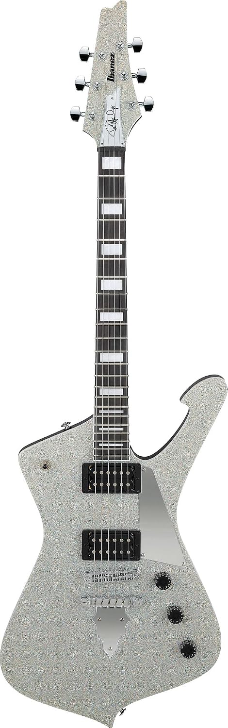 Ibanez PS60 Paul Stanley Electric Guitar - Silver Sparkle Bundle with Gig Bag, Tuner, Instrument Cable, Picks, Austin Bazaar Instructional DVD, and Polishing Cloth