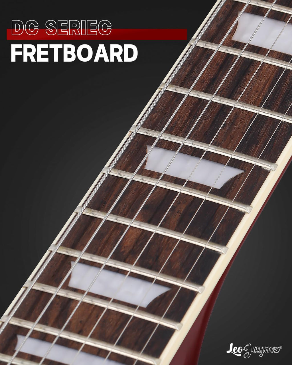 Leo Jaymz 39 Inch Solid Body Electric Guitar - Poplar Wood Body，Maple Neck and Laurel Wood Fretboard (Red)