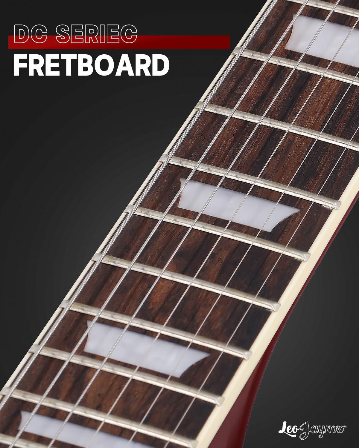 Leo Jaymz 39 Inch Solid Body Electric Guitar - Poplar Wood Body，Maple Neck and Laurel Wood Fretboard (Red)