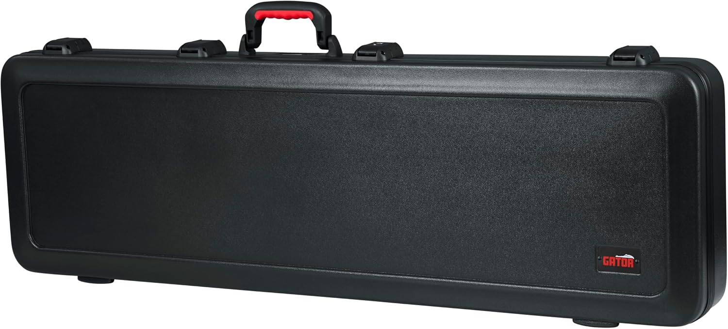 Gator Cases Molded Flight Case for Bass Guitar with Internal LED Lighting and TSA Approved Locking Latch, (GTSA-GTRBASS-LED)