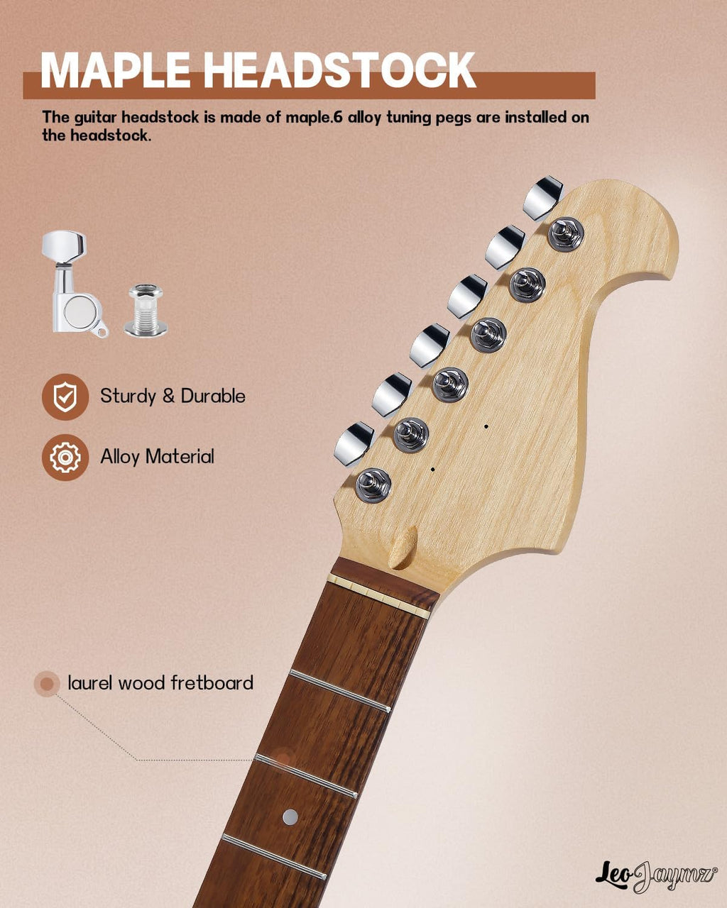 Leo Jaymz DIY ST Style Electric Guitar Kits,Spray-painted Mahogany Body,Laurel Wood Fingerboard and Maple Neck, including all Components (ST-Metallic Green)