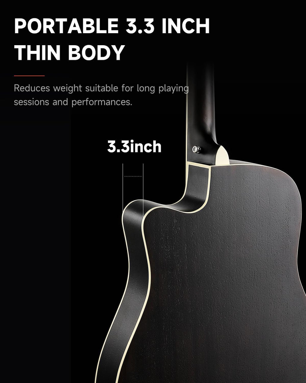 Donner 41-Inch Acoustic Electric Guitar Kit for Beginners, Full Size with Capo, Picks, Tuner, Strings, Strap - Black