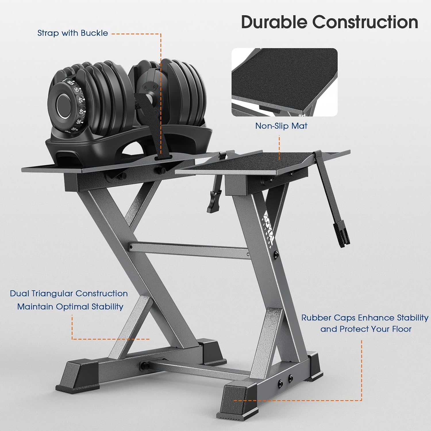 Adjustable Dumbbell Rack Weight Rack Heavy Duty, Home Gym Dumbbell Storage Stand Holder